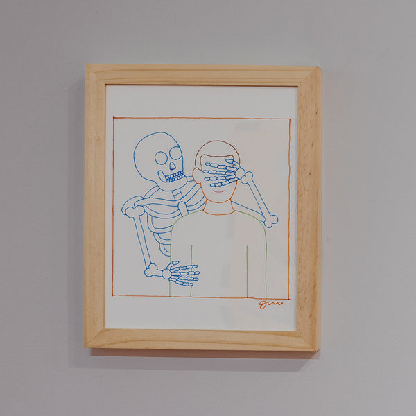 Gabriel Alcala - Surprise! - 8”x10” - Ink on paper - Framed