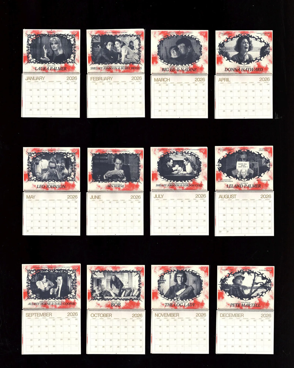 Twin Peaks Risograph Spiral-Bound 2026 Calendar – Dale Zine Shop