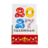 Desktop Calendar, Red Scandinavian Floral