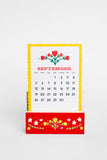 Desktop Calendar, Red Scandinavian Floral