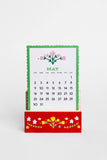 Desktop Calendar, Red Scandinavian Floral