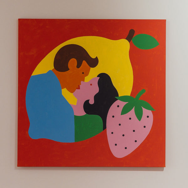 Gabriel Alcala - Lemon Kiss - 60”x60” - Latex paint on canvas