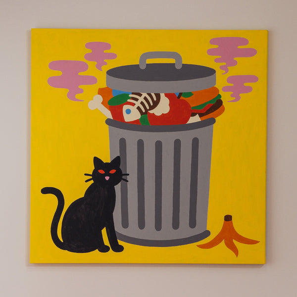 Gabriel Alcala - Alley Cat - 60”x60” - Latex paint on canvas