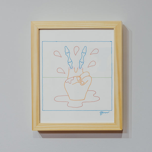 Gabriel Alcala - Peace - 8”x10” - Ink on paper - Framed