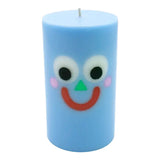 Moodz™ - Happy Pillar Face Candle, Blue, 50h