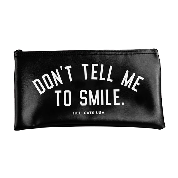 Don't Tell Me To Smile Pouch/Clutch (Black)