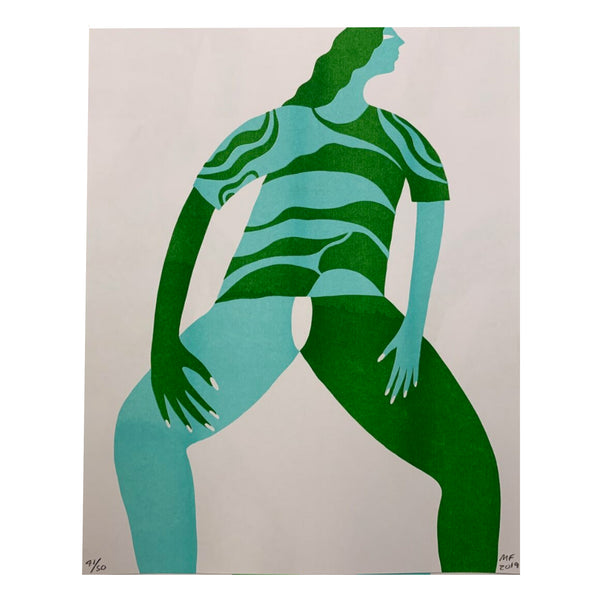 GREEN THIGHS riso print by Meg Fransee