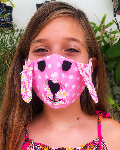 Kids Dog Face Mask by Lillian Banderas